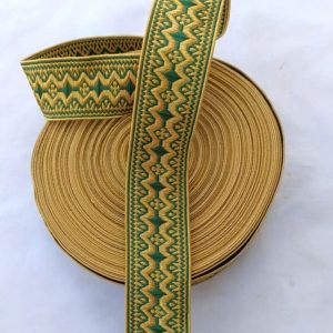 Green & Gold Woven Ecclesiastical Trim