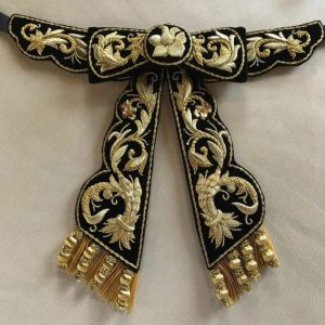 Black & Gold Embroidered Ceremonial Cintron